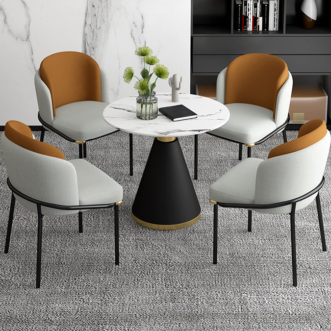 White Stone Top 1/5 Pieces Dining Set Glam Style Kitchen Set for Dining Room Clearhalo 'Dining Room Sets' 'Dining Tables & Seating' 'dining_room_set' 'furn' 'furn_dining_room_set' 'Furniture' 'furniture_dining_room_set' 'Kitchen & Dining Furniture' 'kitchen&dining_furn' 'kitchen' 4599403