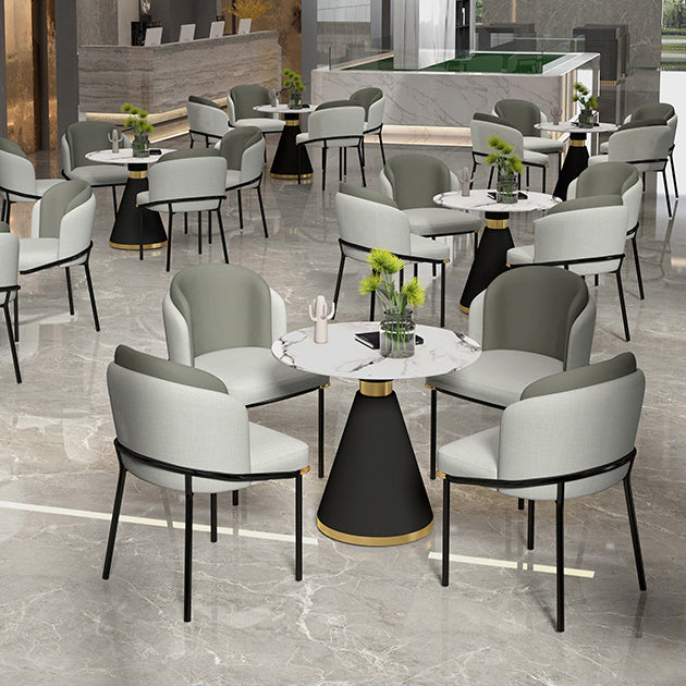 White Stone Top 1/5 Pieces Dining Set Glam Style Kitchen Set for Dining Room Clearhalo 'Dining Room Sets' 'Dining Tables & Seating' 'dining_room_set' 'furn' 'furn_dining_room_set' 'Furniture' 'furniture_dining_room_set' 'Kitchen & Dining Furniture' 'kitchen&dining_furn' 'kitchen' 4599404