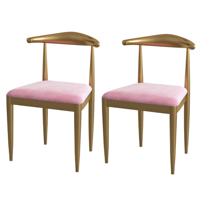 Glam Style 1/2/5 Pieces Kitchen Set White-gold Table Dining Set for Dining Room 2 Pink Chairs Clearhalo 'Dining Room Sets' 'Dining Tables & Seating' 'dining_room_set' 'furn' 'furn_dining_room_set' 'Furniture' 'furniture_dining_room_set' 'Kitchen & Dining Furniture' 'kitchen&dining_furn' 'kitchen' 4599418