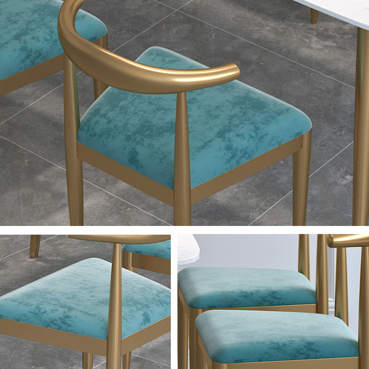 Glam Style 1/2/5 Pieces Kitchen Set White-gold Table Dining Set for Dining Room Clearhalo 'Dining Room Sets' 'Dining Tables & Seating' 'dining_room_set' 'furn' 'furn_dining_room_set' 'Furniture' 'furniture_dining_room_set' 'Kitchen & Dining Furniture' 'kitchen&dining_furn' 'kitchen' 4599424