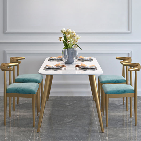 Glam Style 1/2/5 Pieces Kitchen Set White-gold Table Dining Set for Dining Room Clearhalo 'Dining Room Sets' 'Dining Tables & Seating' 'dining_room_set' 'furn' 'furn_dining_room_set' 'Furniture' 'furniture_dining_room_set' 'Kitchen & Dining Furniture' 'kitchen&dining_furn' 'kitchen' 4599426