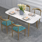 Glam Style 1/2/5 Pieces Kitchen Set White-gold Table Dining Set for Dining Room Clearhalo 'Dining Room Sets' 'Dining Tables & Seating' 'dining_room_set' 'furn' 'furn_dining_room_set' 'Furniture' 'furniture_dining_room_set' 'Kitchen & Dining Furniture' 'kitchen&dining_furn' 'kitchen' 4599427