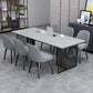 Modern Style 1/2/7 Pieces Dining Set with Gray Chair Kitchen Set for Dining Room Clearhalo 'Dining Room Sets' 'Dining Tables & Seating' 'dining_room_set' 'furn' 'furn_dining_room_set' 'Furniture' 'furniture_dining_room_set' 'Kitchen & Dining Furniture' 'kitchen&dining_furn' 'kitchen' 4599435