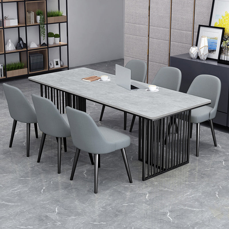 Modern Style 1/2/7 Pieces Dining Set with Gray Chair Kitchen Set for Dining Room Clearhalo 'Dining Room Sets' 'Dining Tables & Seating' 'dining_room_set' 'furn' 'furn_dining_room_set' 'Furniture' 'furniture_dining_room_set' 'Kitchen & Dining Furniture' 'kitchen&dining_furn' 'kitchen' 4599435