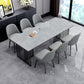 Modern Style 1/2/7 Pieces Dining Set with Gray Chair Kitchen Set for Dining Room 7 Pieces: Table, 6 Chairs Clearhalo 'Dining Room Sets' 'Dining Tables & Seating' 'dining_room_set' 'furn' 'furn_dining_room_set' 'Furniture' 'furniture_dining_room_set' 'Kitchen & Dining Furniture' 'kitchen&dining_furn' 'kitchen' 4599436