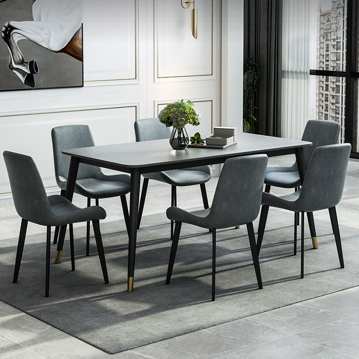 Simple Style 1/5/7 Pieces Dining Set Gray Stone Top Table Kitchen Set for Dining Room Clearhalo 'Dining Room Sets' 'Dining Tables & Seating' 'dining_room_set' 'furn' 'furn_dining_room_set' 'Furniture' 'furniture_dining_room_set' 'Kitchen & Dining Furniture' 'kitchen&dining_furn' 'kitchen' 4599477