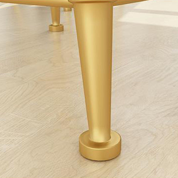 Glam 1/2/3/4/5 Pieces White-gold Dining Table Set with Stone Top Round Dinette Set Clearhalo 'Dining Room Sets' 'Dining Tables & Seating' 'dining_room_set' 'furn' 'furn_dining_room_set' 'Furniture' 'furniture_dining_room_set' 'Kitchen & Dining Furniture' 'kitchen&dining_furn' 'kitchen' 4599494