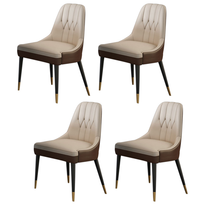 Glam 1/4/5/7 Pieces White Dining Table Set with Sintered Stone Top Rectangle Dinette Set 4 Brown Chairs Clearhalo 'Dining Room Sets' 'Dining Tables & Seating' 'dining_room_set' 'furn' 'furn_dining_room_set' 'Furniture' 'furniture_dining_room_set' 'Kitchen & Dining Furniture' 'kitchen&dining_furn' 'kitchen' 4599500