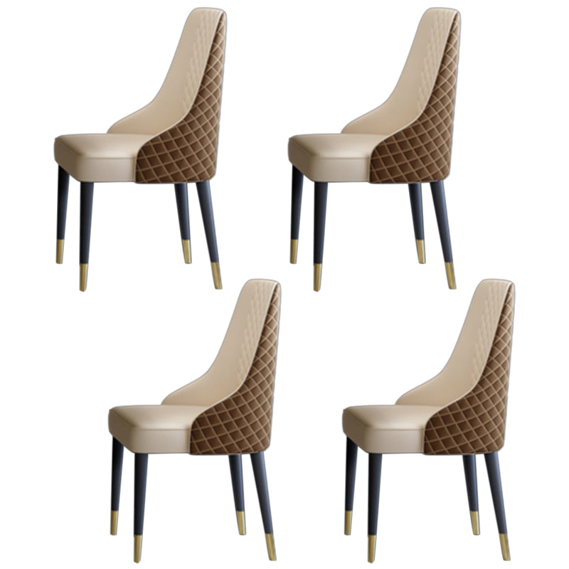 Glam 1/4/5/7 Pieces White Dining Table Set with Sintered Stone Top Rectangle Dinette Set 4 Light Brown Chairs Clearhalo 'Dining Room Sets' 'Dining Tables & Seating' 'dining_room_set' 'furn' 'furn_dining_room_set' 'Furniture' 'furniture_dining_room_set' 'Kitchen & Dining Furniture' 'kitchen&dining_furn' 'kitchen' 4599501