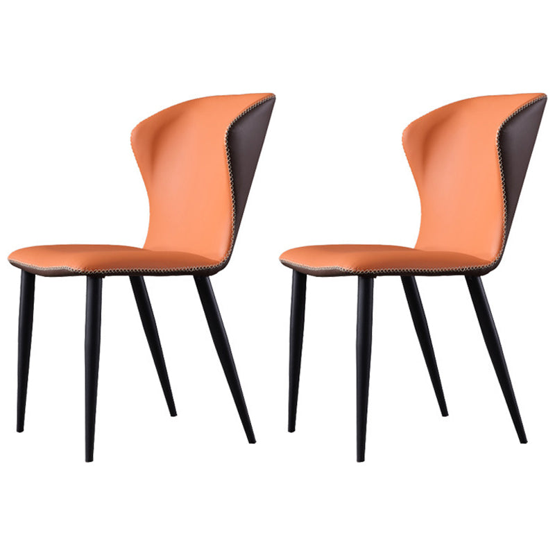 Modern 1/2/5/7 Pieces Dining Table Set with Sintered Stone Top Gery Rectangle Dinette Set 2 Orange Chairs Clearhalo 'Dining Room Sets' 'Dining Tables & Seating' 'dining_room_set' 'furn' 'furn_dining_room_set' 'Furniture' 'furniture_dining_room_set' 'Kitchen & Dining Furniture' 'kitchen&dining_furn' 'kitchen' 4599519