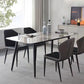 Modern 1/2/5/7 Pieces Dining Table Set with Sintered Stone Top Gery Rectangle Dinette Set 5 Pieces: Table, 4 Dark Blue Chairs Clearhalo 'Dining Room Sets' 'Dining Tables & Seating' 'dining_room_set' 'furn' 'furn_dining_room_set' 'Furniture' 'furniture_dining_room_set' 'Kitchen & Dining Furniture' 'kitchen&dining_furn' 'kitchen' 4599521