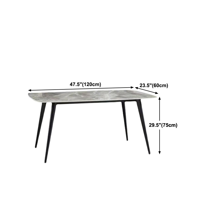 Modern 1/2/5/7 Pieces Dining Table Set with Sintered Stone Top Gery Rectangle Dinette Set Clearhalo 'Dining Room Sets' 'Dining Tables & Seating' 'dining_room_set' 'furn' 'furn_dining_room_set' 'Furniture' 'furniture_dining_room_set' 'Kitchen & Dining Furniture' 'kitchen&dining_furn' 'kitchen' 4599528