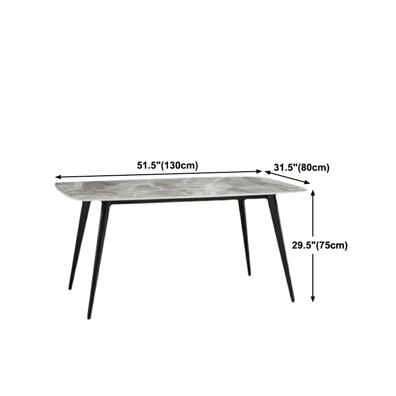 Modern 1/2/5/7 Pieces Dining Table Set with Sintered Stone Top Gery Rectangle Dinette Set Clearhalo 'Dining Room Sets' 'Dining Tables & Seating' 'dining_room_set' 'furn' 'furn_dining_room_set' 'Furniture' 'furniture_dining_room_set' 'Kitchen & Dining Furniture' 'kitchen&dining_furn' 'kitchen' 4599530