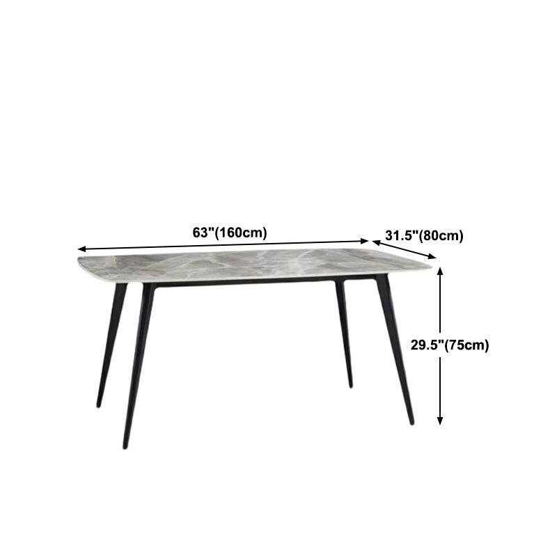 Modern 1/2/5/7 Pieces Dining Table Set with Sintered Stone Top Gery Rectangle Dinette Set Clearhalo 'Dining Room Sets' 'Dining Tables & Seating' 'dining_room_set' 'furn' 'furn_dining_room_set' 'Furniture' 'furniture_dining_room_set' 'Kitchen & Dining Furniture' 'kitchen&dining_furn' 'kitchen' 4599532