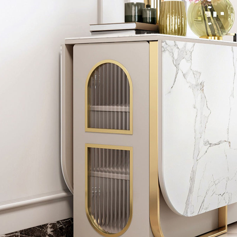 Modern 1/2/3/5 Pieces White Dining Table Set with Sintered Stone Top Foldable Dinette Set Clearhalo 'Dining Room Sets' 'Dining Tables & Seating' 'dining_room_set' 'Furniture' 'furniture_dining_room_set' 'Kitchen & Dining Furniture' 'kitchen&dining_furn' 'kitchen' 4599541