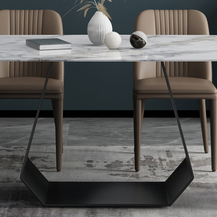 Modern 1/2/7 Pieces Dining Table Set with Marble Top Rectangle Dinette Set Clearhalo 'Dining Room Sets' 'Dining Tables & Seating' 'dining_room_set' 'furn' 'furn_dining_room_set' 'Furniture' 'furniture_dining_room_set' 'Kitchen & Dining Furniture' 'kitchen&dining_furn' 'kitchen' 4599557