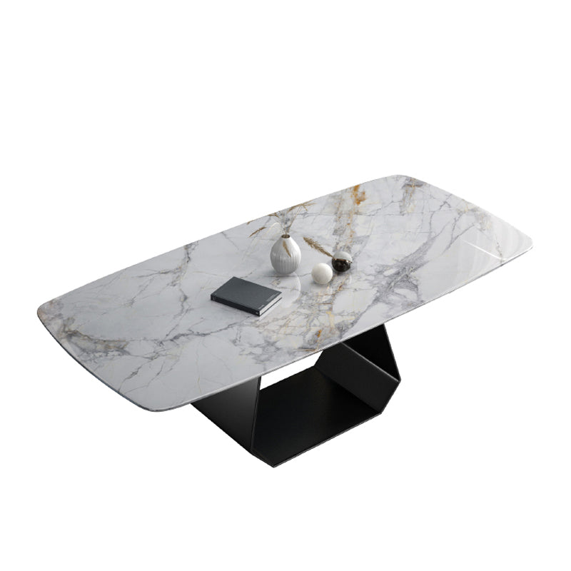 Modern 1/2/7 Pieces Dining Table Set with Marble Top Rectangle Dinette Set White 70.9"L x 35.4"W Clearhalo 'Dining Room Sets' 'Dining Tables & Seating' 'dining_room_set' 'furn' 'furn_dining_room_set' 'Furniture' 'furniture_dining_room_set' 'Kitchen & Dining Furniture' 'kitchen&dining_furn' 'kitchen' 4599560