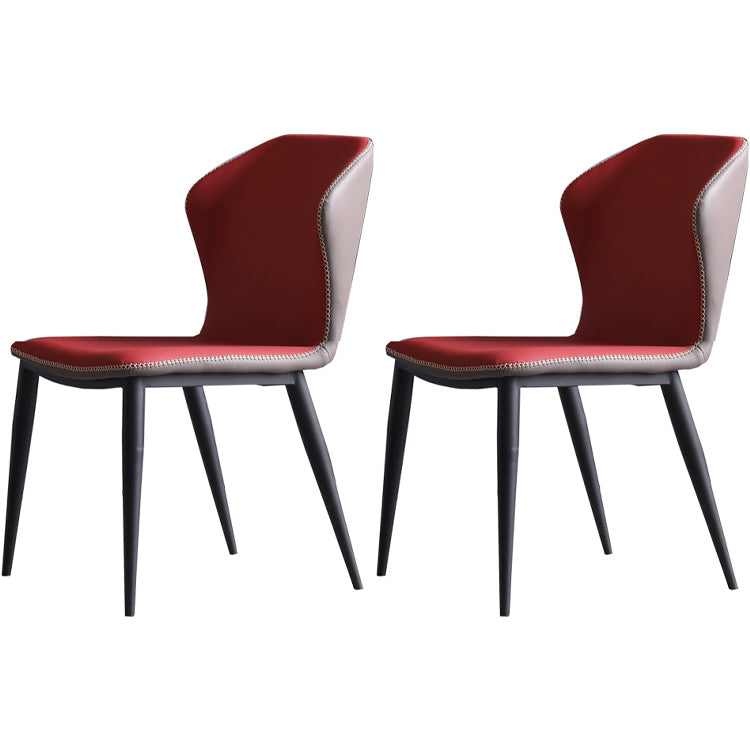 Modern 1/2/5/7 Pieces Round Dining Table Set with Sintered Stone Top Scalable Dinette Set 2 Red Chairs Clearhalo 'Dining Room Sets' 'Dining Tables & Seating' 'dining_room_set' 'furn' 'furn_dining_room_set' 'Furniture' 'furniture_dining_room_set' 'Kitchen & Dining Furniture' 'kitchen&dining_furn' 'kitchen' 4599610