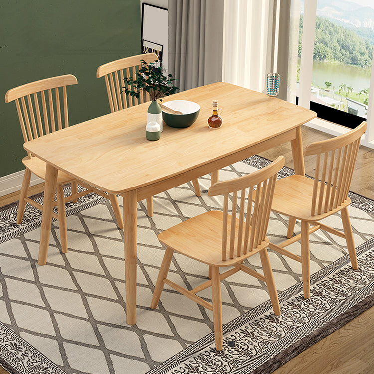 1/2/5/7 Pieces Rectangle Modern Wood Furniture Standard Height Dining Table Set 5 Pieces: Table, 4 Wood Chairs Clearhalo 'Dining Room Sets' 'Dining Tables & Seating' 'dining_room_set' 'furn' 'furn_dining_room_set' 'Furniture' 'furniture_dining_room_set' 'Kitchen & Dining Furniture' 'kitchen&dining_furn' 'kitchen' 4599620