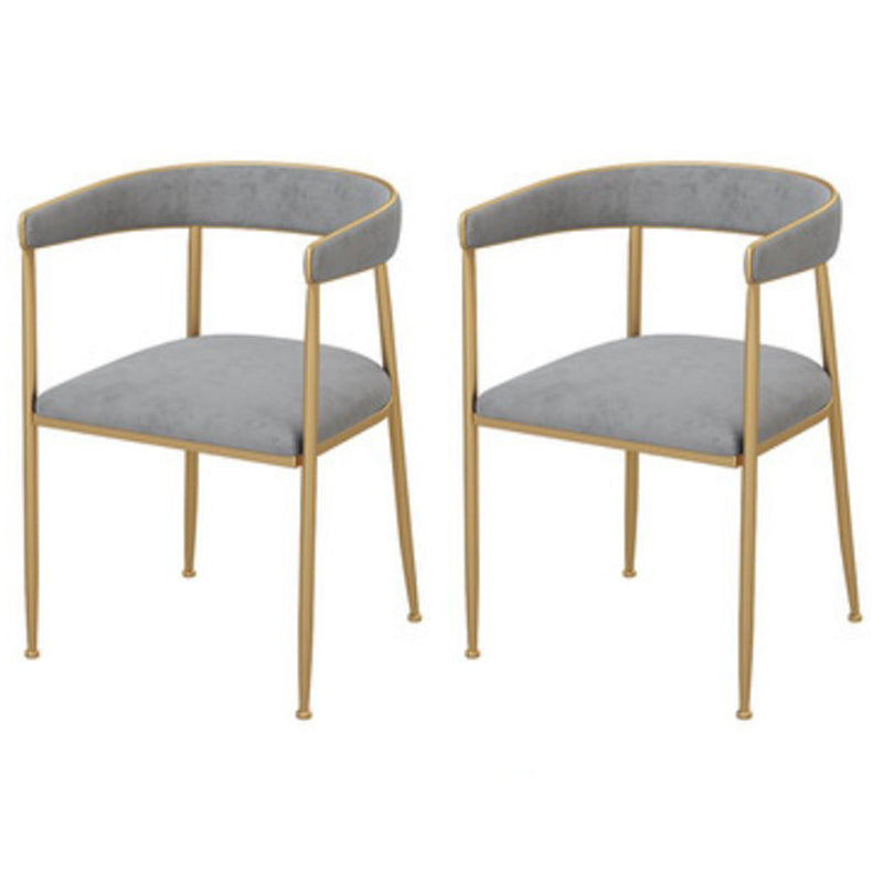 Glam Style 1/2/5 Pieces Dining Set White-gold Table Kitchen Set for Dining Room 2 Light Grey Chairs Clearhalo 'Dining Room Sets' 'Dining Tables & Seating' 'dining_room_set' 'furn' 'furn_dining_room_set' 'Furniture' 'furniture_dining_room_set' 'Kitchen & Dining Furniture' 'kitchen&dining_furn' 'kitchen' 4599642