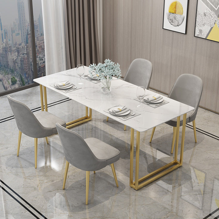 Glam Style 1/2/5 Pieces Dining Set White-gold Table Kitchen Set for Dining Room Clearhalo 'Dining Room Sets' 'Dining Tables & Seating' 'dining_room_set' 'furn' 'furn_dining_room_set' 'Furniture' 'furniture_dining_room_set' 'Kitchen & Dining Furniture' 'kitchen&dining_furn' 'kitchen' 4599645