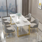 Glam Style 1/2/5 Pieces Dining Set White-gold Table Kitchen Set for Dining Room Clearhalo 'Dining Room Sets' 'Dining Tables & Seating' 'dining_room_set' 'furn' 'furn_dining_room_set' 'Furniture' 'furniture_dining_room_set' 'Kitchen & Dining Furniture' 'kitchen&dining_furn' 'kitchen' 4599653