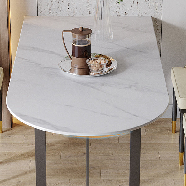 Stone Top Dining Table Traditional Luxury Dining Table with Sled Base Clearhalo ' dining_table' 'Dining Tables & Seating' 'Dining Tables' 'furn' 'furn_dining_table' 'Furniture' 'furniture_dining_table' 'Kitchen & Dining Furniture' 'kitchen&dining_furn' 'kitchen' 'kitchen_dining_table' 4599669