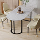 Stone Top Dining Table Traditional Luxury Dining Table with Sled Base Clearhalo ' dining_table' 'Dining Tables & Seating' 'Dining Tables' 'furn' 'furn_dining_table' 'Furniture' 'furniture_dining_table' 'Kitchen & Dining Furniture' 'kitchen&dining_furn' 'kitchen' 'kitchen_dining_table' 4599673