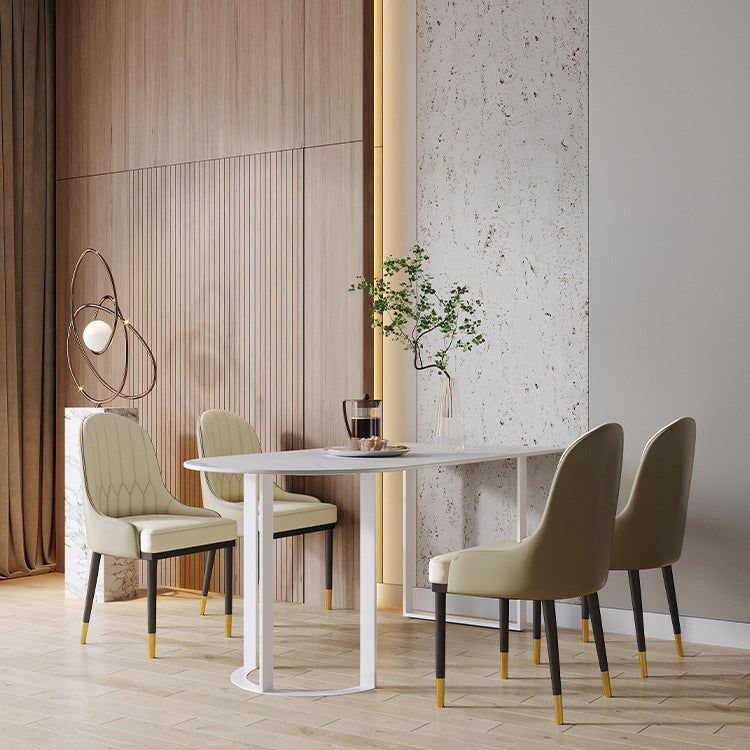 Stone Top Dining Table Traditional Luxury Dining Table with Sled Base Clearhalo ' dining_table' 'Dining Tables & Seating' 'Dining Tables' 'furn' 'furn_dining_table' 'Furniture' 'furniture_dining_table' 'Kitchen & Dining Furniture' 'kitchen&dining_furn' 'kitchen' 'kitchen_dining_table' 4599675