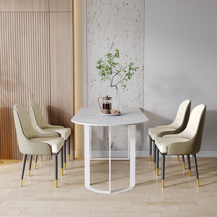 Stone Top Dining Table Traditional Luxury Dining Table with Sled Base Clearhalo ' dining_table' 'Dining Tables & Seating' 'Dining Tables' 'furn' 'furn_dining_table' 'Furniture' 'furniture_dining_table' 'Kitchen & Dining Furniture' 'kitchen&dining_furn' 'kitchen' 'kitchen_dining_table' 4599676