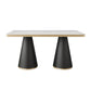 Sintered Stone Top Dining Table Traditional Luxury Dining Table with Metal Frame Rectangle 55.1"L x 31.5"W x 29.5"H Without Chairs Clearhalo ' dining_table' 'Dining Tables & Seating' 'Dining Tables' 'furn' 'furn_dining_table' 'Furniture' 'furniture_dining_table' 'Kitchen & Dining Furniture' 'kitchen&dining_furn' 'kitchen' 'kitchen_dining_table' 4599687