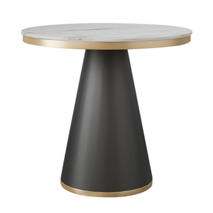 Sintered Stone Top Dining Table Traditional Luxury Dining Table with Metal Frame Round Without Chairs Clearhalo ' dining_table' 'Dining Tables & Seating' 'Dining Tables' 'furn' 'furn_dining_table' 'Furniture' 'furniture_dining_table' 'Kitchen & Dining Furniture' 'kitchen&dining_furn' 'kitchen' 'kitchen_dining_table' 4599696