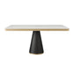 Sintered Stone Top Dining Table Traditional Luxury Dining Table with Metal Frame Clearhalo ' dining_table' 'Dining Tables & Seating' 'Dining Tables' 'furn' 'furn_dining_table' 'Furniture' 'furniture_dining_table' 'Kitchen & Dining Furniture' 'kitchen&dining_furn' 'kitchen' 'kitchen_dining_table' 4599697
