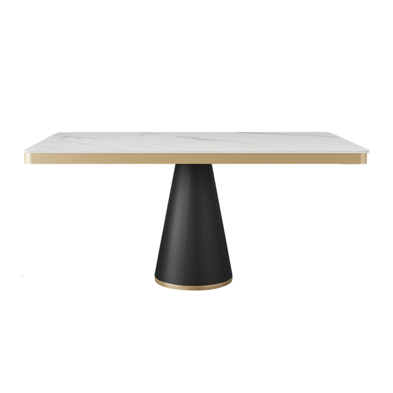 Sintered Stone Top Dining Table Traditional Luxury Dining Table with Metal Frame Clearhalo ' dining_table' 'Dining Tables & Seating' 'Dining Tables' 'furn' 'furn_dining_table' 'Furniture' 'furniture_dining_table' 'Kitchen & Dining Furniture' 'kitchen&dining_furn' 'kitchen' 'kitchen_dining_table' 4599697