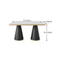 Sintered Stone Top Dining Table Traditional Luxury Dining Table with Metal Frame Clearhalo ' dining_table' 'Dining Tables & Seating' 'Dining Tables' 'furn' 'furn_dining_table' 'Furniture' 'furniture_dining_table' 'Kitchen & Dining Furniture' 'kitchen&dining_furn' 'kitchen' 'kitchen_dining_table' 4599705
