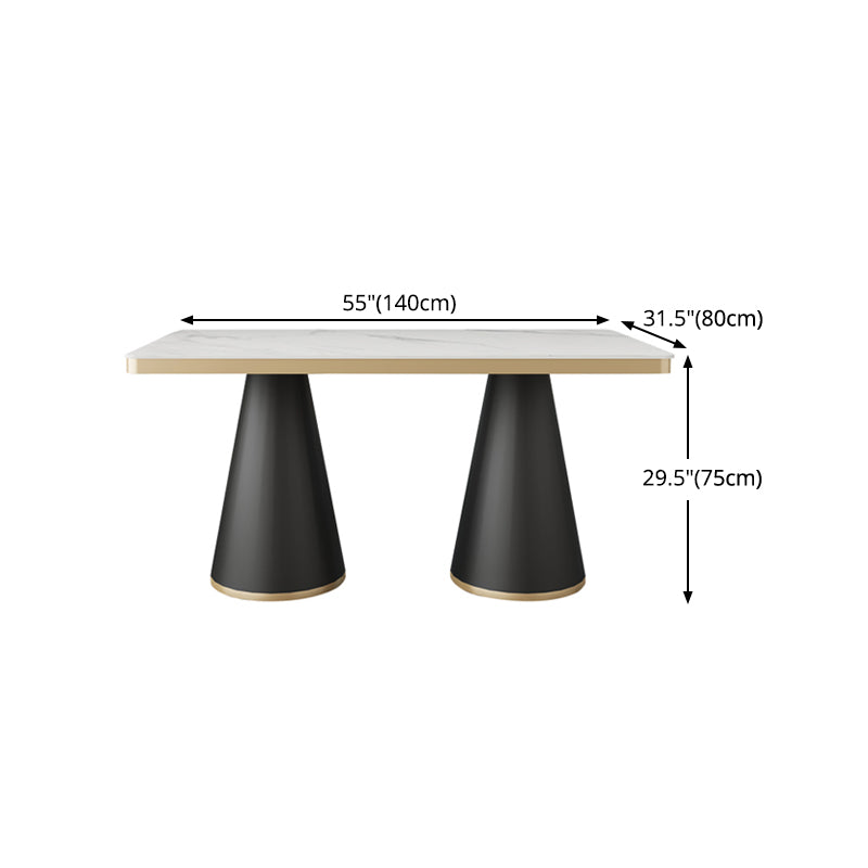 Sintered Stone Top Dining Table Traditional Luxury Dining Table with Metal Frame Clearhalo ' dining_table' 'Dining Tables & Seating' 'Dining Tables' 'furn' 'furn_dining_table' 'Furniture' 'furniture_dining_table' 'Kitchen & Dining Furniture' 'kitchen&dining_furn' 'kitchen' 'kitchen_dining_table' 4599705