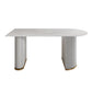 Double Pedestal Dinner Table Traditional Luxury Dining Site Table for Home White Without Chairs Clearhalo ' dining_table' 'Dining Tables & Seating' 'Dining Tables' 'furn' 'furn_dining_table' 'Furniture' 'furniture_dining_table' 'Kitchen & Dining Furniture' 'kitchen&dining_furn' 'kitchen' 'kitchen_dining_table' 4599707