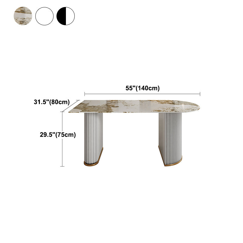 Double Pedestal Dinner Table Traditional Luxury Dining Site Table for Home Clearhalo ' dining_table' 'Dining Tables & Seating' 'Dining Tables' 'furn' 'furn_dining_table' 'Furniture' 'furniture_dining_table' 'Kitchen & Dining Furniture' 'kitchen&dining_furn' 'kitchen' 'kitchen_dining_table' 4599723