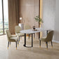 Contemporary Stone Dinner Table Double Pedestal Dining Room Table for Home Black 55.1"L x 31.5"W x 29.5"H Without Chairs Clearhalo ' dining_table' 'Dining Tables & Seating' 'Dining Tables' 'furn' 'furn_dining_table' 'Furniture' 'furniture_dining_table' 'Kitchen & Dining Furniture' 'kitchen&dining_furn' 'kitchen' 'kitchen_dining_table' 4599724