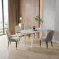 Contemporary Stone Dinner Table Double Pedestal Dining Room Table for Home White 55.1"L x 31.5"W x 29.5"H Without Chairs Clearhalo ' dining_table' 'Dining Tables & Seating' 'Dining Tables' 'furn' 'furn_dining_table' 'Furniture' 'furniture_dining_table' 'Kitchen & Dining Furniture' 'kitchen&dining_furn' 'kitchen' 'kitchen_dining_table' 4599726