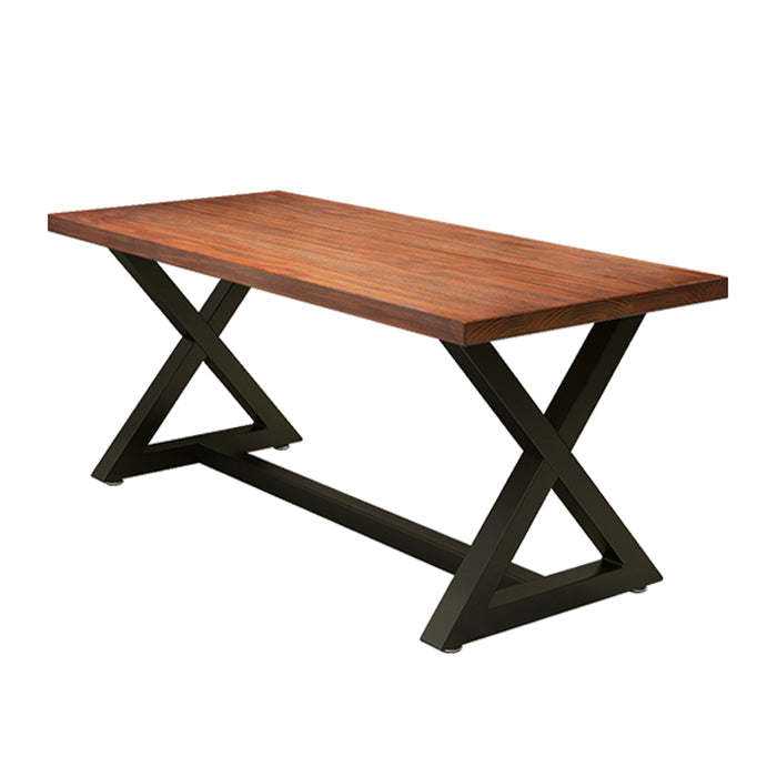 Industrial Pine Wood Table for Restaurant Rectangle Dining Table with Trestle Base Without Chairs Clearhalo ' dining_table' 'Dining Tables & Seating' 'Dining Tables' 'furn' 'furn_dining_table' 'Furniture' 'furniture_dining_table' 'Kitchen & Dining Furniture' 'kitchen&dining_furn' 'kitchen' 'kitchen_dining_table' 4599748