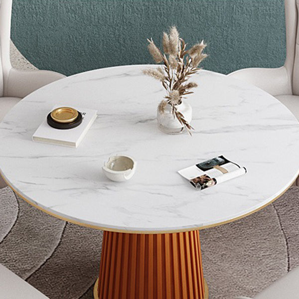 Round Sintered Stone Dining Table Traditional Luxury Pedestal Table Clearhalo ' dining_table' 'Dining Tables & Seating' 'Dining Tables' 'furn' 'furn_dining_table' 'Furniture' 'furniture_dining_table' 'Kitchen & Dining Furniture' 'kitchen&dining_furn' 'kitchen' 'kitchen_dining_table' 4599767