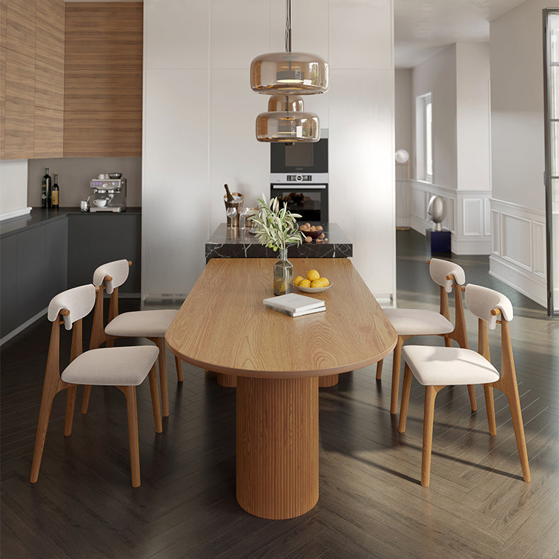 Solid Wood Contemporary Freeform Table Pine Wood Top Table with 3 Legs Natural 70.9"L x 31.5"W x 29.5"H Without Chairs Clearhalo ' dining_table' 'Dining Tables & Seating' 'Dining Tables' 'furn' 'furn_dining_table' 'Furniture' 'furniture_dining_table' 'Kitchen & Dining Furniture' 'kitchen&dining_furn' 'kitchen' 'kitchen_dining_table' 4599778