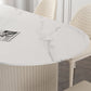 Metal Traditional Luxury Freeform Table Sintered Stone Table with Double Pedestal Clearhalo ' dining_table' 'Dining Tables & Seating' 'Dining Tables' 'furn' 'furn_dining_table' 'Furniture' 'furniture_dining_table' 'Kitchen & Dining Furniture' 'kitchen&dining_furn' 'kitchen' 'kitchen_dining_table' 4599796