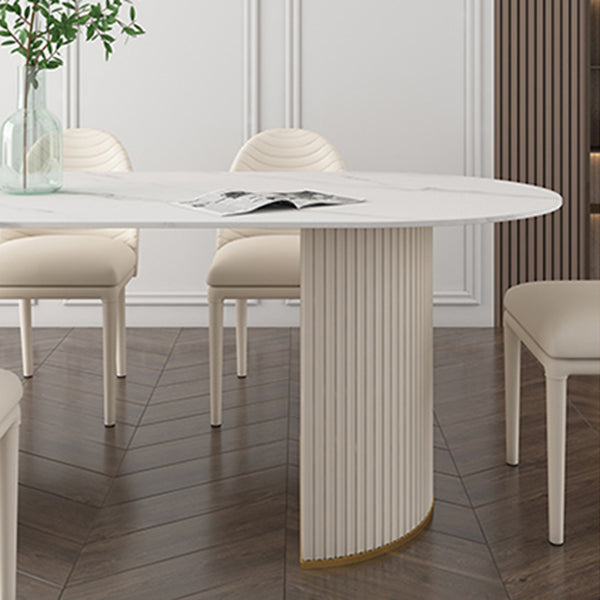 Metal Traditional Luxury Freeform Table Sintered Stone Table with Double Pedestal Clearhalo ' dining_table' 'Dining Tables & Seating' 'Dining Tables' 'furn' 'furn_dining_table' 'Furniture' 'furniture_dining_table' 'Kitchen & Dining Furniture' 'kitchen&dining_furn' 'kitchen' 'kitchen_dining_table' 4599799