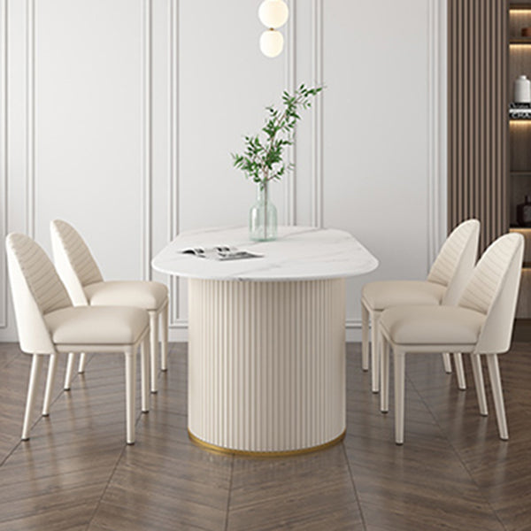 Metal Traditional Luxury Freeform Table Sintered Stone Table with Double Pedestal Clearhalo ' dining_table' 'Dining Tables & Seating' 'Dining Tables' 'furn' 'furn_dining_table' 'Furniture' 'furniture_dining_table' 'Kitchen & Dining Furniture' 'kitchen&dining_furn' 'kitchen' 'kitchen_dining_table' 4599801