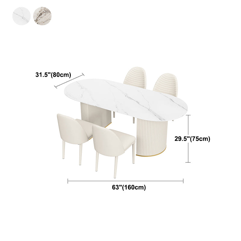 Metal Traditional Luxury Freeform Table Sintered Stone Table with Double Pedestal Clearhalo ' dining_table' 'Dining Tables & Seating' 'Dining Tables' 'furn' 'furn_dining_table' 'Furniture' 'furniture_dining_table' 'Kitchen & Dining Furniture' 'kitchen&dining_furn' 'kitchen' 'kitchen_dining_table' 4599803