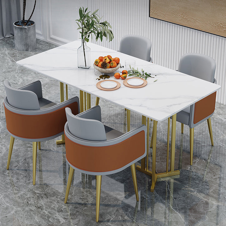 Sintered Stone Dining Table Traditional Luxury Table with Gold Frame for Home Clearhalo ' dining_table' 'Dining Tables & Seating' 'Dining Tables' 'furn' 'furn_dining_table' 'Furniture' 'furniture_dining_table' 'Kitchen & Dining Furniture' 'kitchen&dining_furn' 'kitchen' 'kitchen_dining_table' 4599832