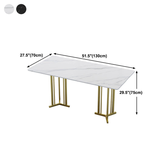 Sintered Stone Dining Table Traditional Luxury Table with Gold Frame for Home Clearhalo ' dining_table' 'Dining Tables & Seating' 'Dining Tables' 'furn' 'furn_dining_table' 'Furniture' 'furniture_dining_table' 'Kitchen & Dining Furniture' 'kitchen&dining_furn' 'kitchen' 'kitchen_dining_table' 4599834