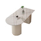 Stone Top Dining Table Traditional Luxury Table with Sled Base in White Free Form Without Chairs Clearhalo ' dining_table' 'Dining Tables & Seating' 'Dining Tables' 'furn' 'furn_dining_table' 'Furniture' 'furniture_dining_table' 'Kitchen & Dining Furniture' 'kitchen&dining_furn' 'kitchen' 'kitchen_dining_table' 4599839
